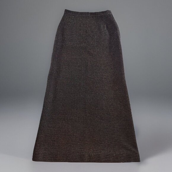 RARE Vintage 1960s ALEX COLEMAN California Maxi Skirt Size Small Glitter Black - Picture 1 of 12